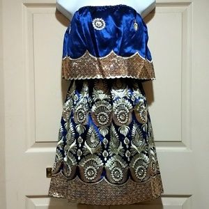 💣Stunning Cobalt Blue Strapless Mini-dress